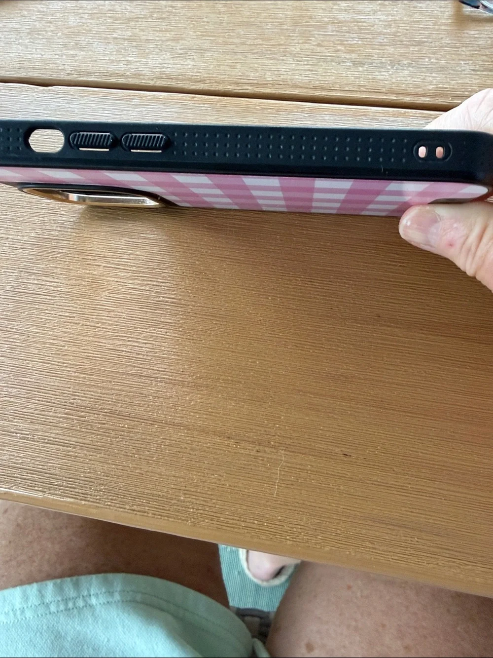 Burga Pink Gingham Check Phone Case for IPhone 14 Pro